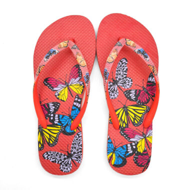 Wholesale personalized printed women’s flip flops with colorful patterns